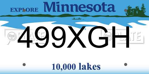 499XGH Minnesota License Plate