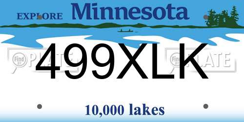 499XLK Minnesota License Plate