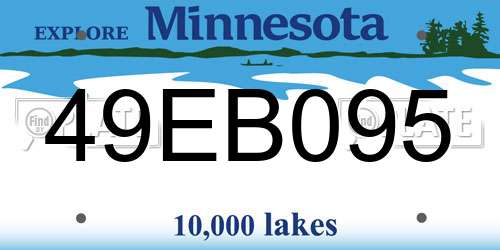 49EB095 Minnesota License Plate