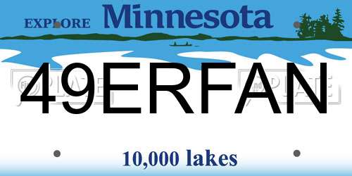 49ERFAN Minnesota License Plate
