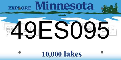 49ES095 Minnesota License Plate