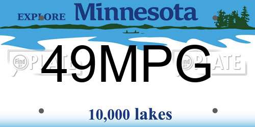 49MPG Minnesota License Plate
