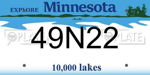49N22 Minnesota License Plate
