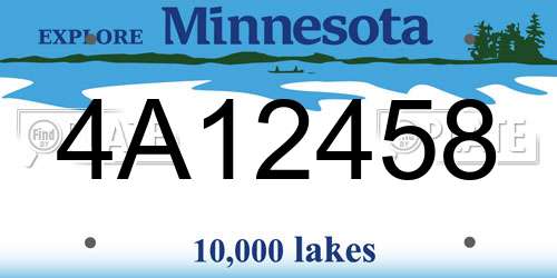 4A12458 Minnesota License Plate