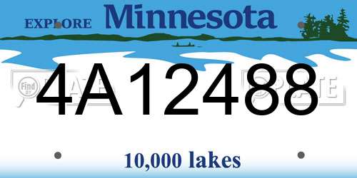4A12488 Minnesota License Plate