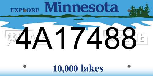 4A17488 Minnesota License Plate