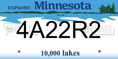 4A22R2 Minnesota License Plate