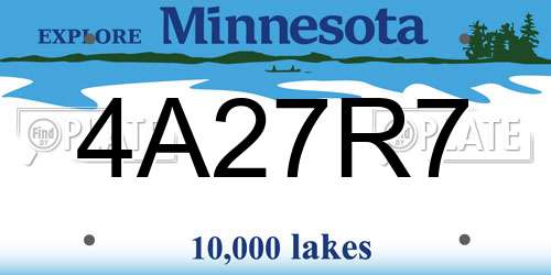 4A27R7 Minnesota License Plate