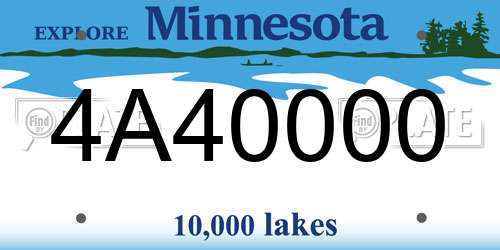 4A40000 Minnesota License Plate