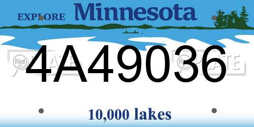 4A49036 Minnesota License Plate