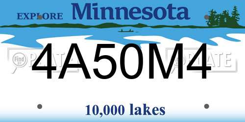 4A50M4 Minnesota License Plate
