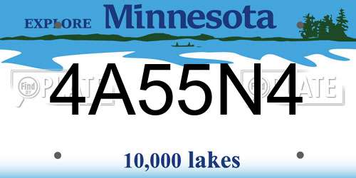 4A55N4 Minnesota License Plate