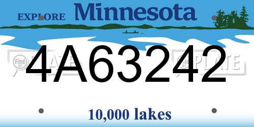 4A63242 Minnesota License Plate
