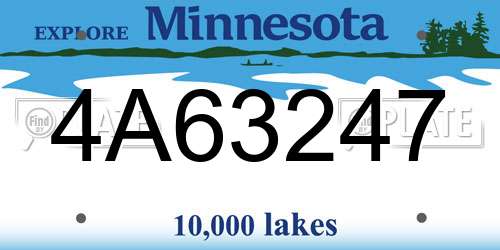 4A63247 Minnesota License Plate