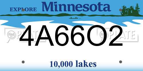 4A66O2 Minnesota License Plate