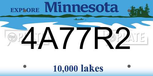 4A77R2 Minnesota License Plate
