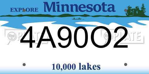 4A90O2 Minnesota License Plate