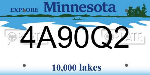 4A90Q2 Minnesota License Plate