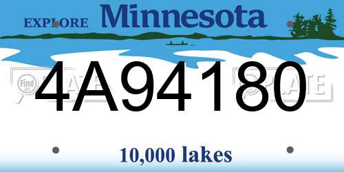 4A94180 Minnesota License Plate