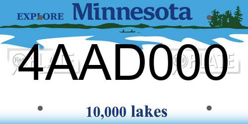 4AAD000 Minnesota License Plate