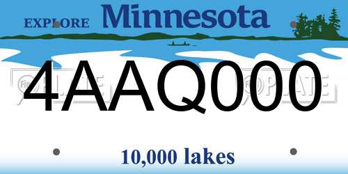 4AAQ000 Minnesota License Plate