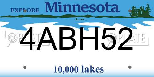 4ABH52 Minnesota License Plate