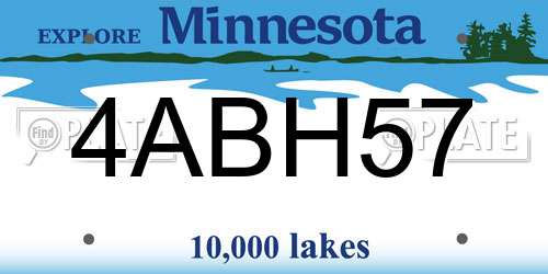 4ABH57 Minnesota License Plate
