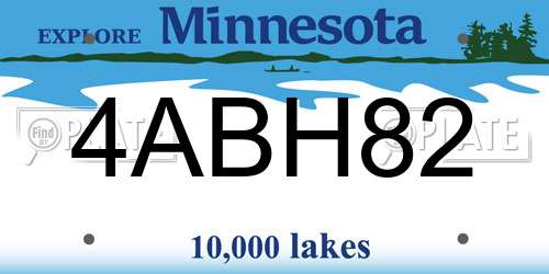 4ABH82 Minnesota License Plate