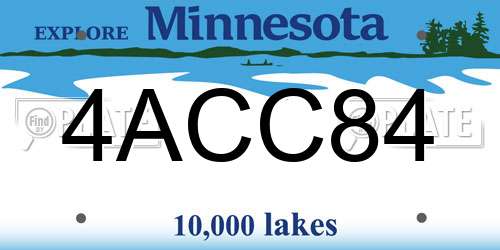 4ACC84 Minnesota License Plate