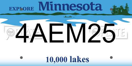 4AEM25 Minnesota License Plate