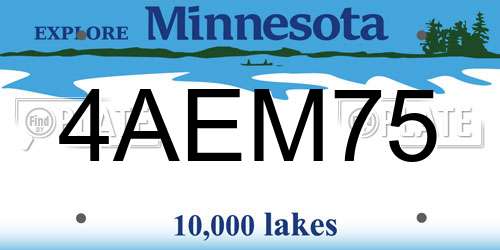 4AEM75 Minnesota License Plate