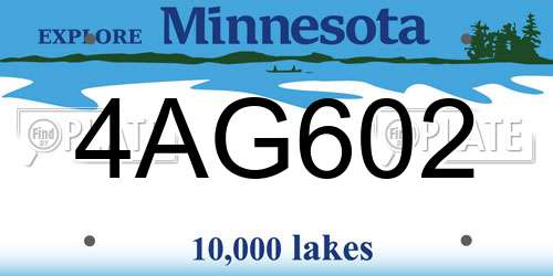 4AG602 Minnesota License Plate