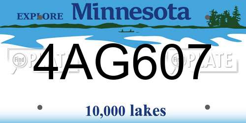 4AG607 Minnesota License Plate