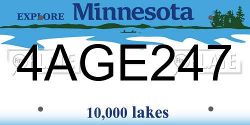 4AGE247 Minnesota License Plate