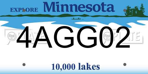 4AGG02 Minnesota License Plate