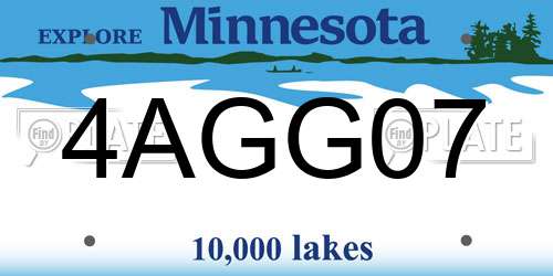 4AGG07 Minnesota License Plate