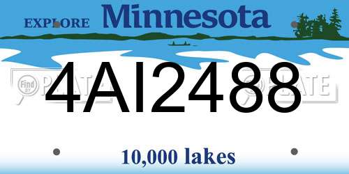 4AI2488 Minnesota License Plate