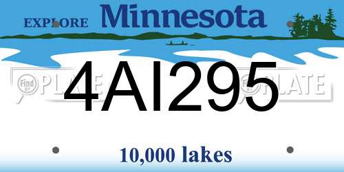 4AI295 Minnesota License Plate