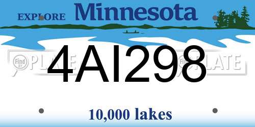 4AI298 Minnesota License Plate
