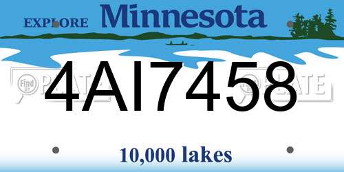 4AI7458 Minnesota License Plate