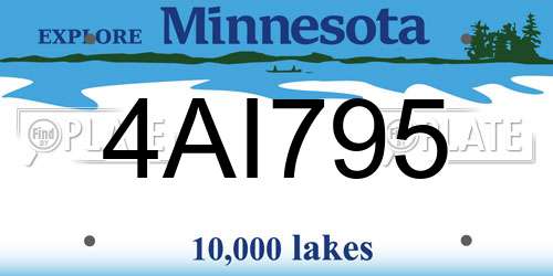 4AI795 Minnesota License Plate