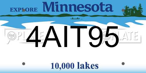 4AIT95 Minnesota License Plate
