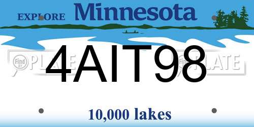 4AIT98 Minnesota License Plate