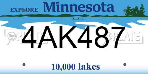 4AK487 Minnesota License Plate