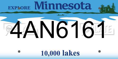 4AN6161 Minnesota License Plate