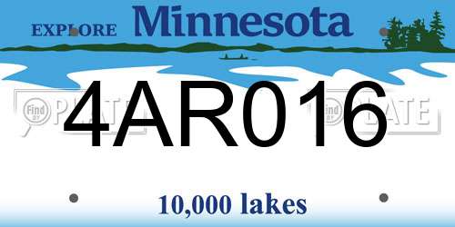 4AR016 Minnesota License Plate