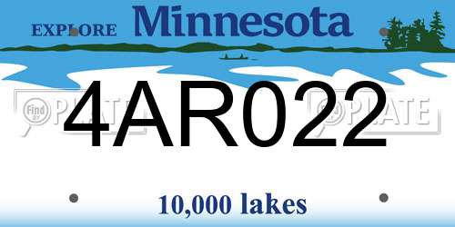 4AR022 Minnesota License Plate