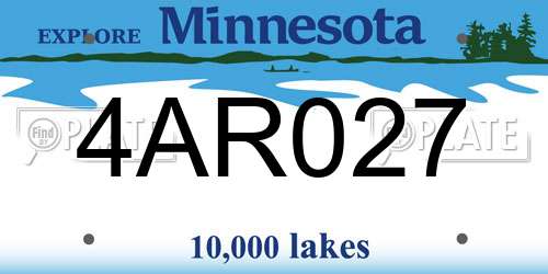 4AR027 Minnesota License Plate