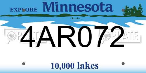 4AR072 Minnesota License Plate