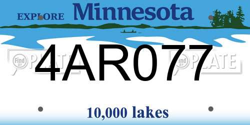 4AR077 Minnesota License Plate